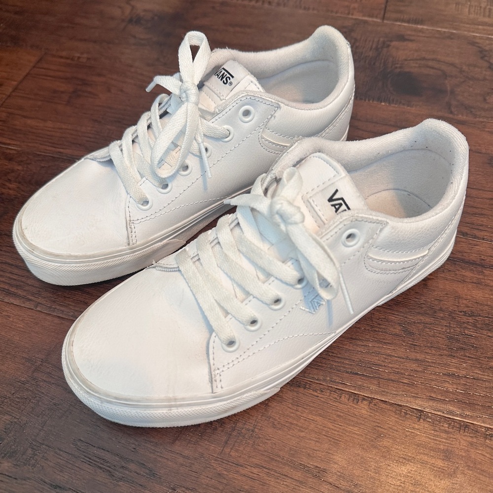 Vans All-White Lace-Up Sneakers